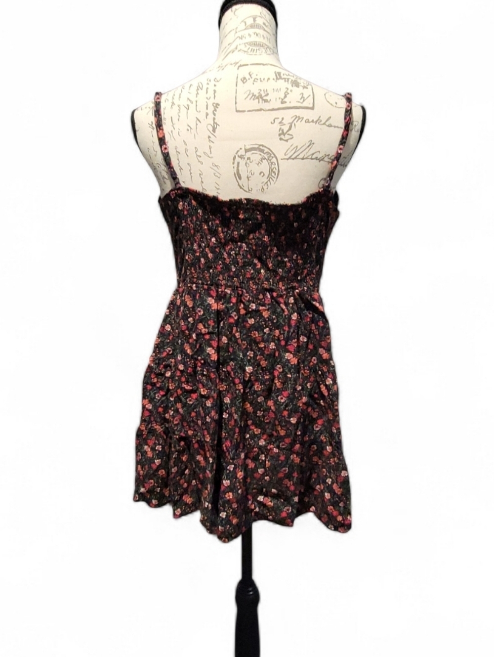 Aeropostale Black Mini Dress with Red Floral Print - Picture 4 of 4